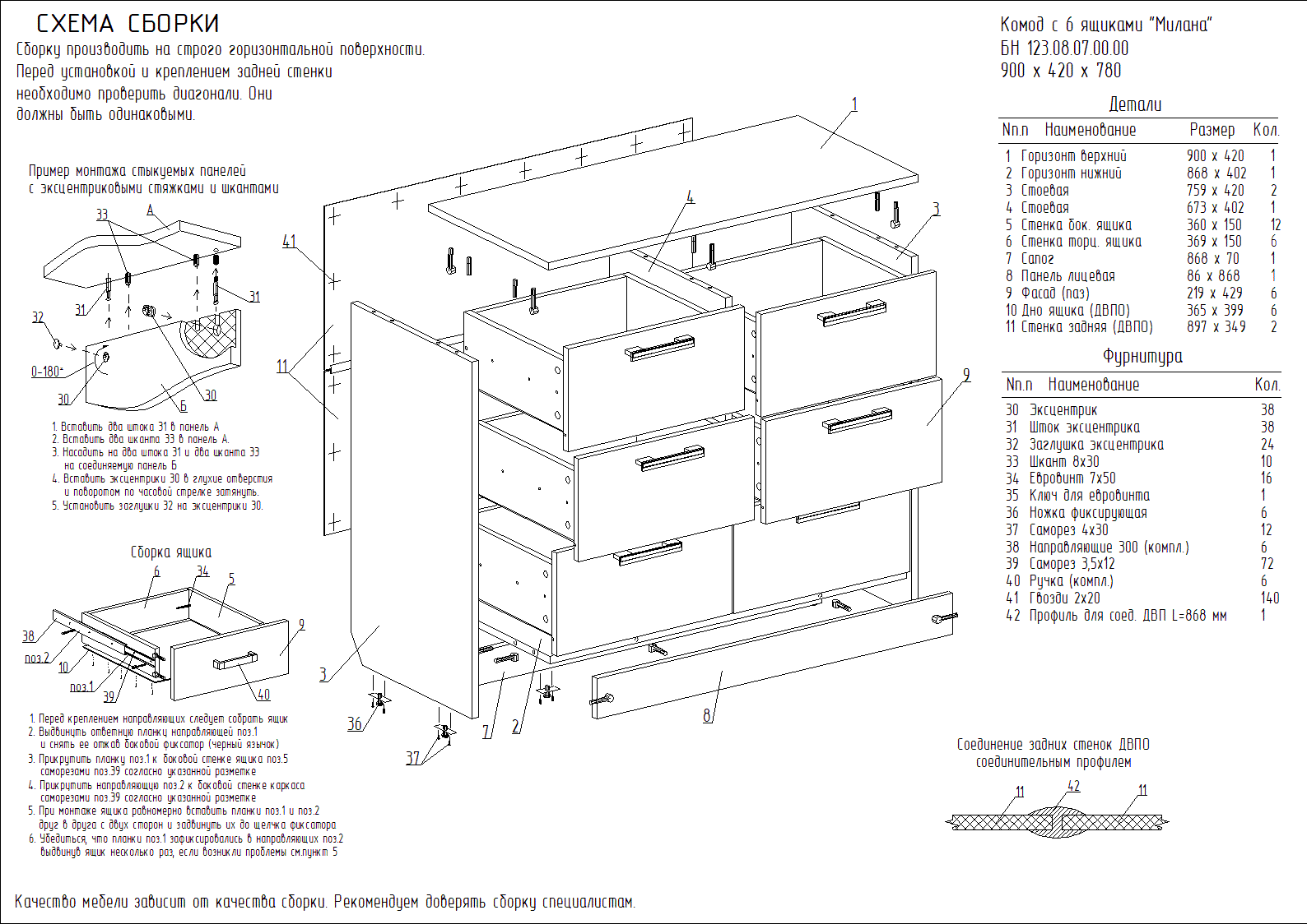 Схема сборки комода к 6